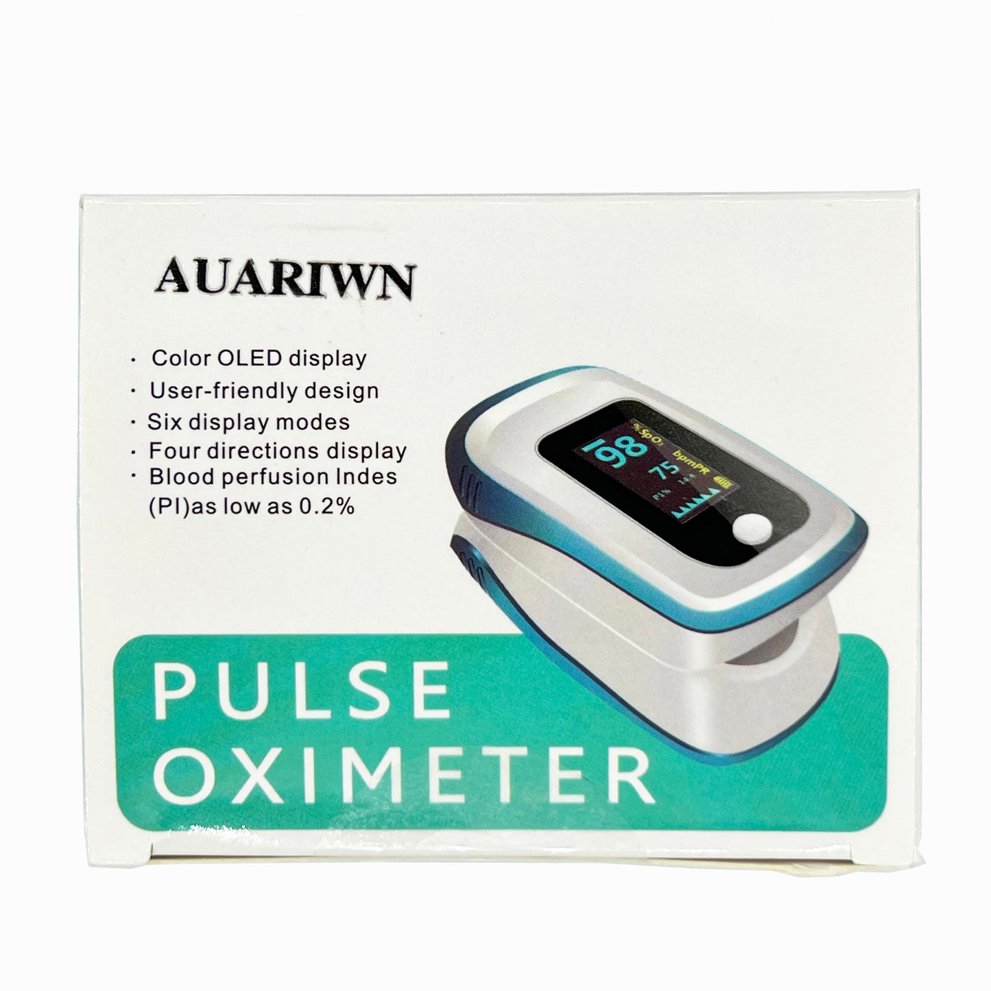 AUARIWN Finger Pulse Oximeter Heart Rate Health Monito with Large Clear OLED Displayr LED Portable Finger Oximeter for Fast